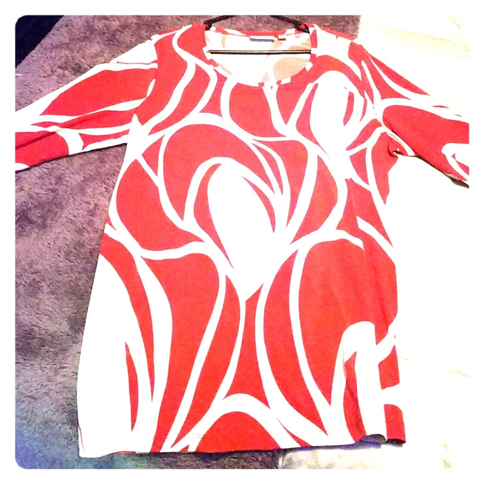 Patterned tunic with scarf/belt/hair wrap